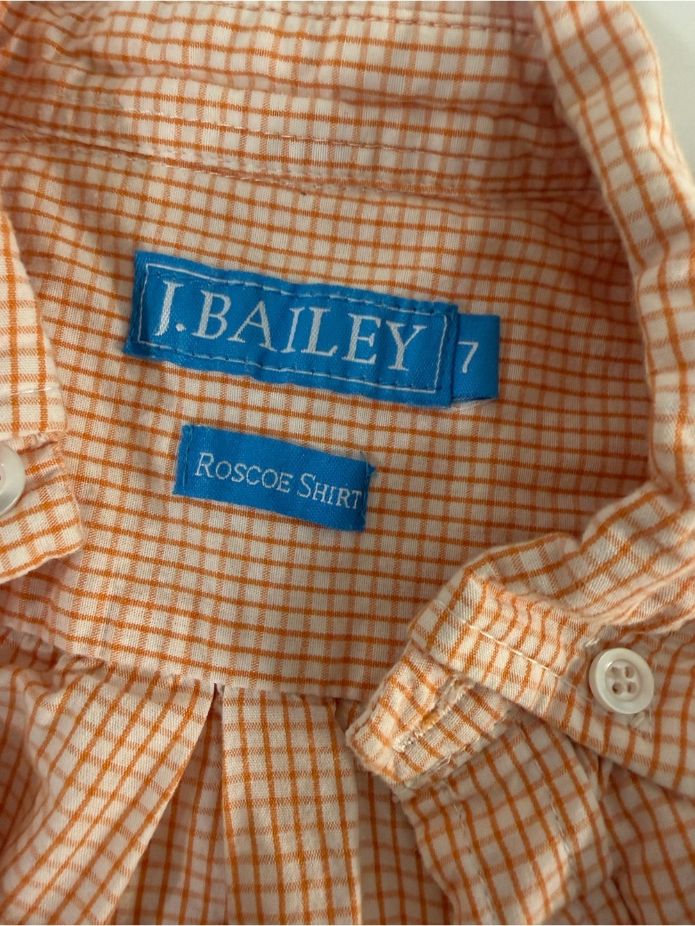 J. Bailey Kids' Orange Plaid Button-Down Roscoe Shirt